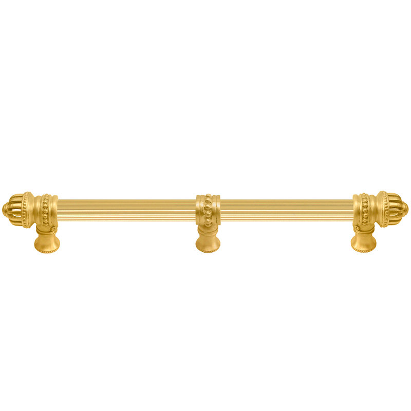Cricket Cage 18 inches c.c. with 5/8 reeded center long pull small finial with center brace in Oil Rub Bronze, 12", Gold