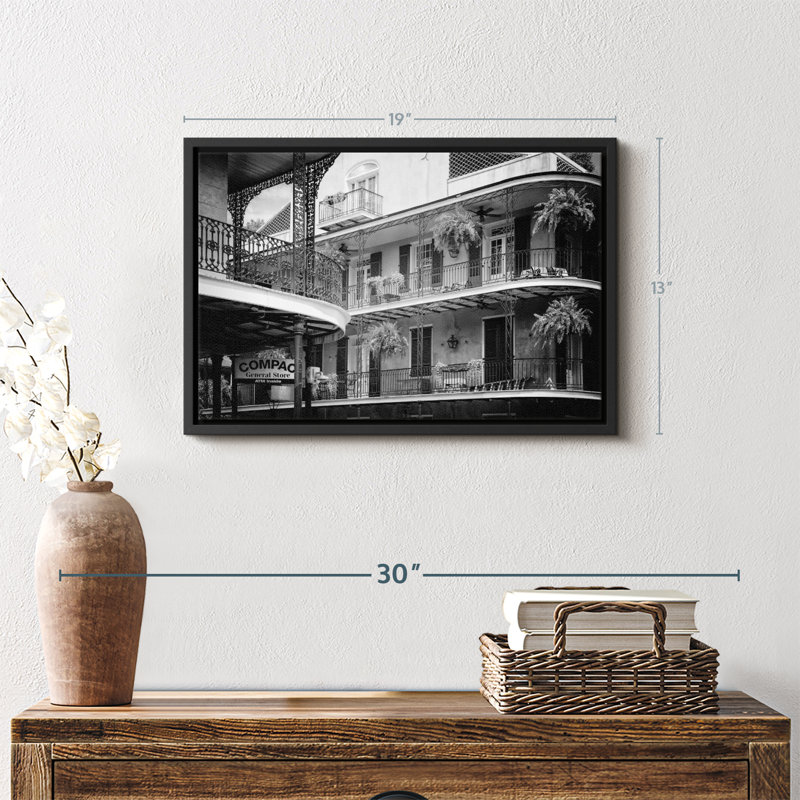«Black NOLA - Bourbon balcon façades», H 13 po x l 19 po