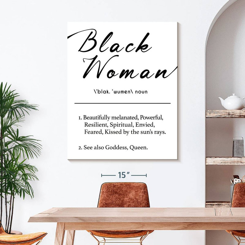 Black Woman Definition Canvas Print, 45" H x 36" W x 1.25" D
