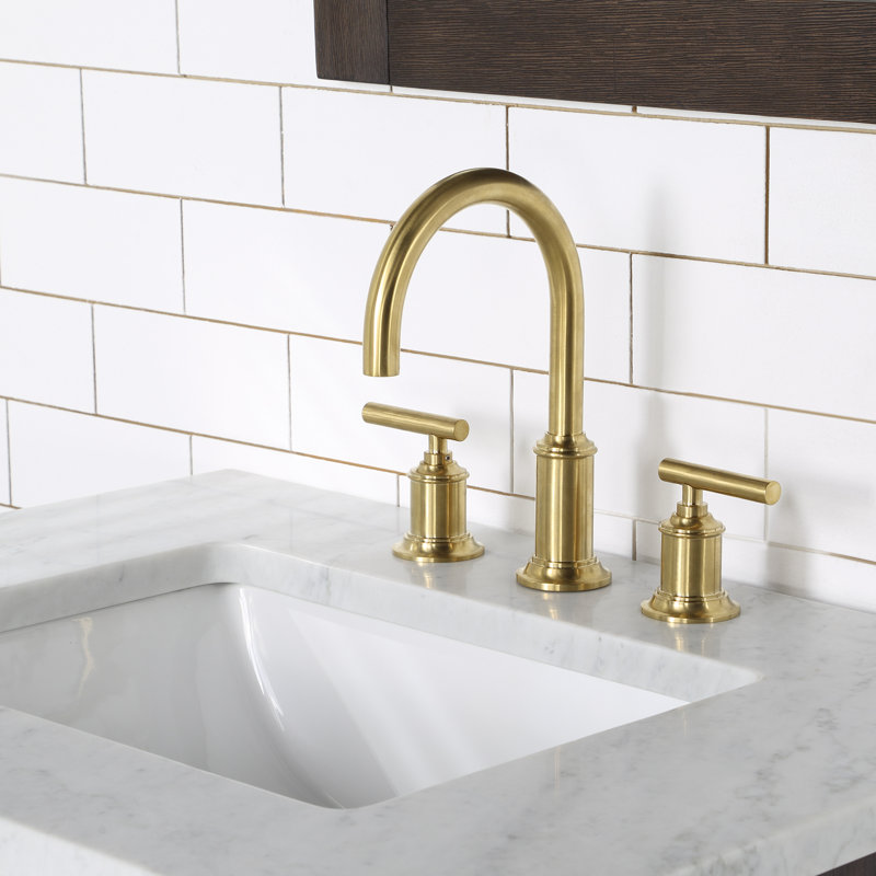 Foosland Chestnut 30" Carrara White Marble Countertop Bath Vanity with Faucet, Brown Oak, Faucet Included