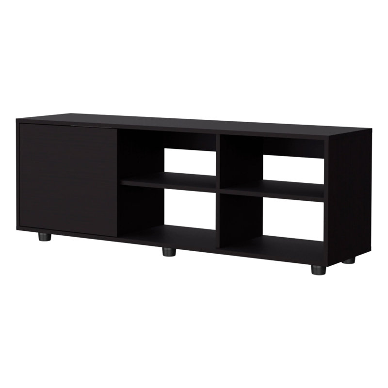 Wengue TV Stand with a Door and Open Storage
