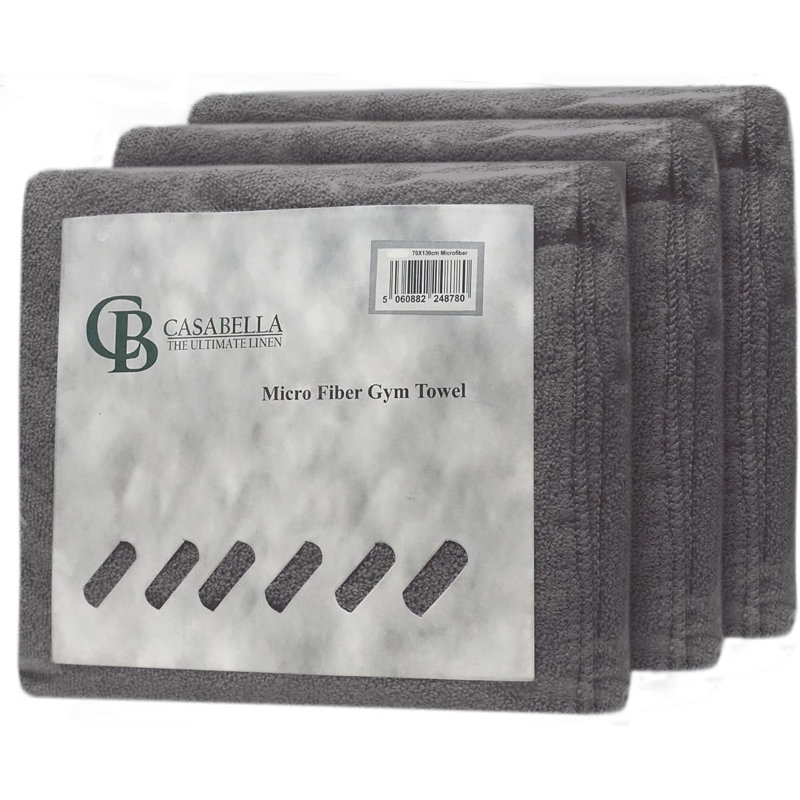 Microfiber Fast Drying Bath Towel, 3, Grey