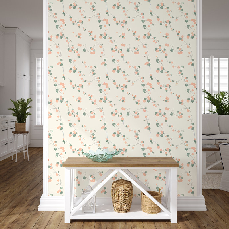 Floral Double Roll, Pink/Green