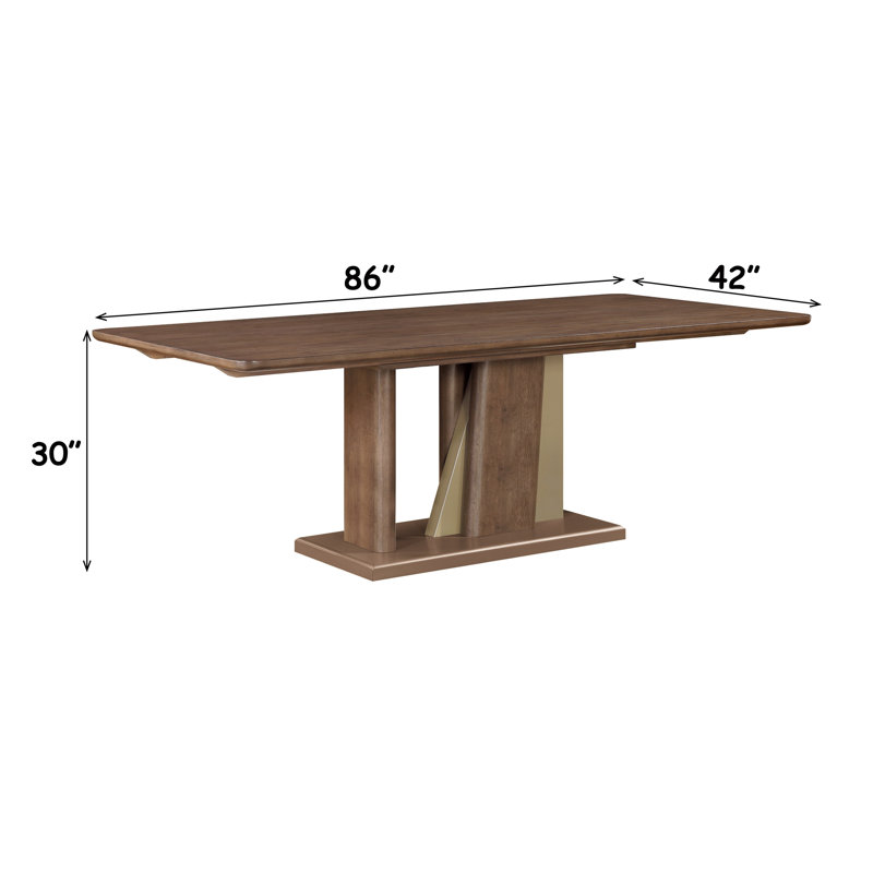 Ouida Brown & Gold Dining Table