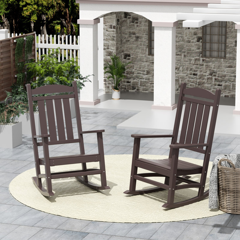 Chaise berçante d'extérieur en plastique Laguna, Brun foncé