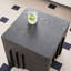 Petite table d'appoint carrée de 15,74 po avec table d'appoint et table de chevet pour salon, noir-1690187387