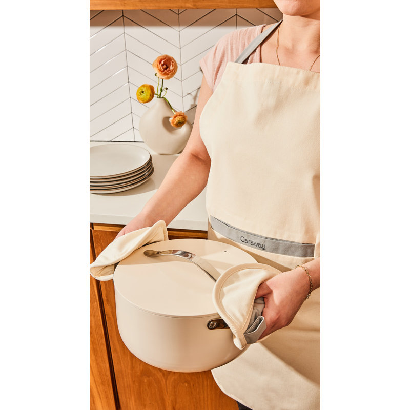 2 Pocket Linen Apron, Cream