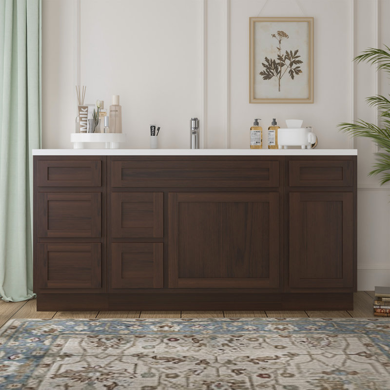 66'' Single Bathroom Vanity Base Only, Brown
