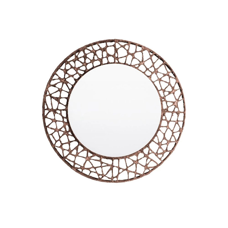 Cuc Me Round Wall Mirror, 39.5" H x 39.5" W, Bronze