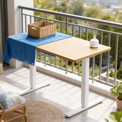 Bureau électrique debout avec préréglages de mémoire, bureau assis-debout de 48 po x 24 po pour bureau à domicile, poste de travail d'ordinateur à hauteur réglable avec plateau en bois d'épissure et structure en métal robuste