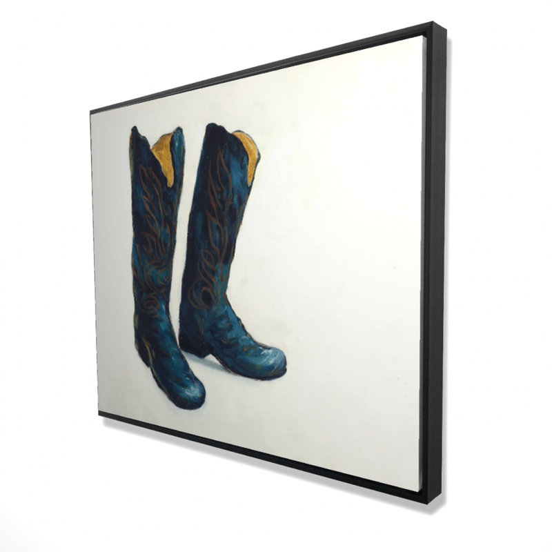 Leather Cowboy Boots Print On Canvas