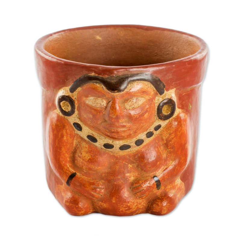 Pot en céramique brun de 3,8 po
