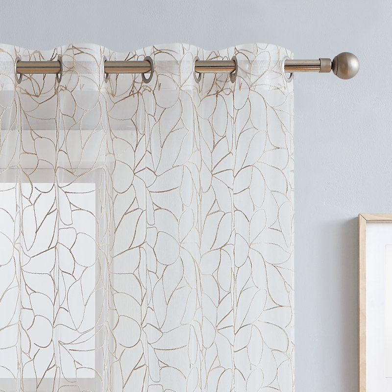 Sheer Curtain Pair, Linen, 54" W x 96" L