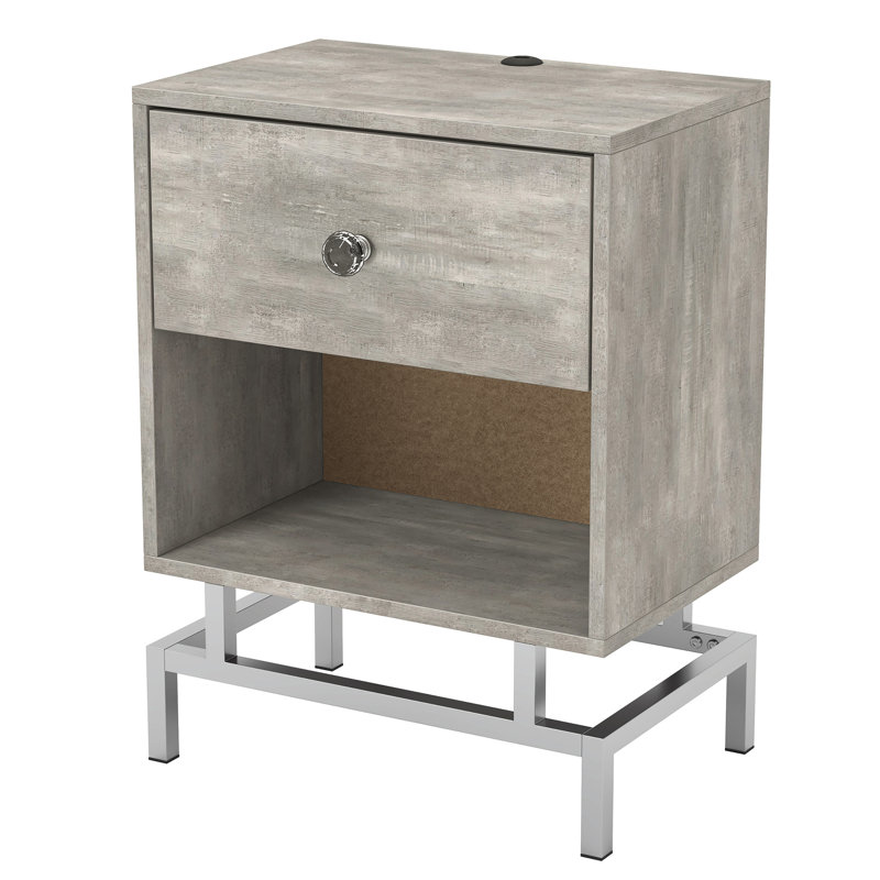Breyelle Metal End Tables, Light Gray