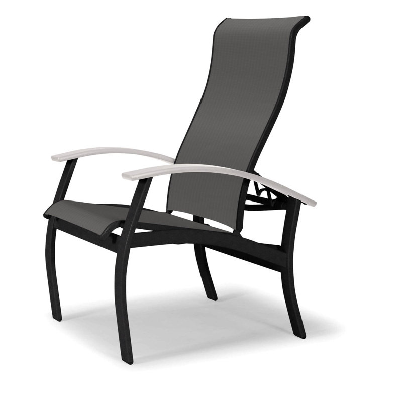 Chaise de patio Askar, Blanc, Titane Sunbrella®, Noir texturé