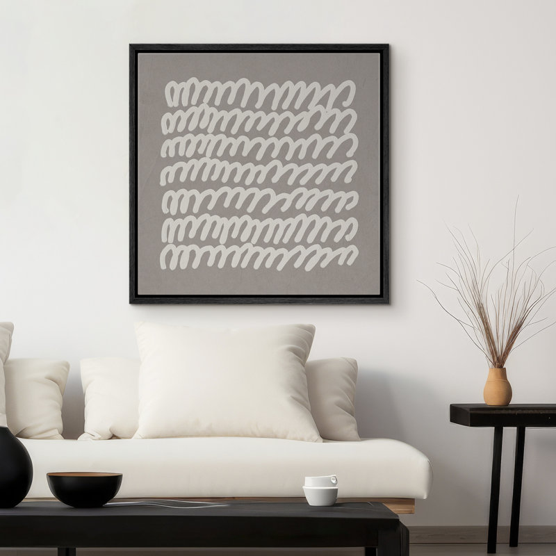 «Abstract Lines», gris, moderne, neutre, encadré contemporain, décorations murales de chambre à coucher, impression sur toile