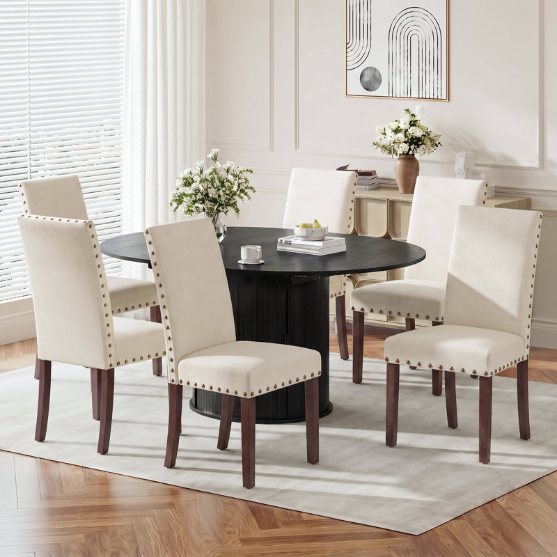 Ensemble de table et de chaises de salle à manger extensibles modernes pour 4 à 6 personnes avec rangement dissimulé, Noir