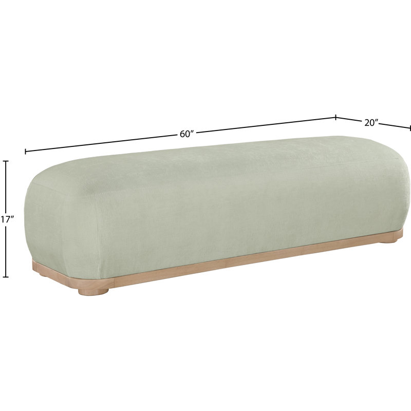 Banc en tissu Calum Chenille, Tissu chenille menthe, Natural