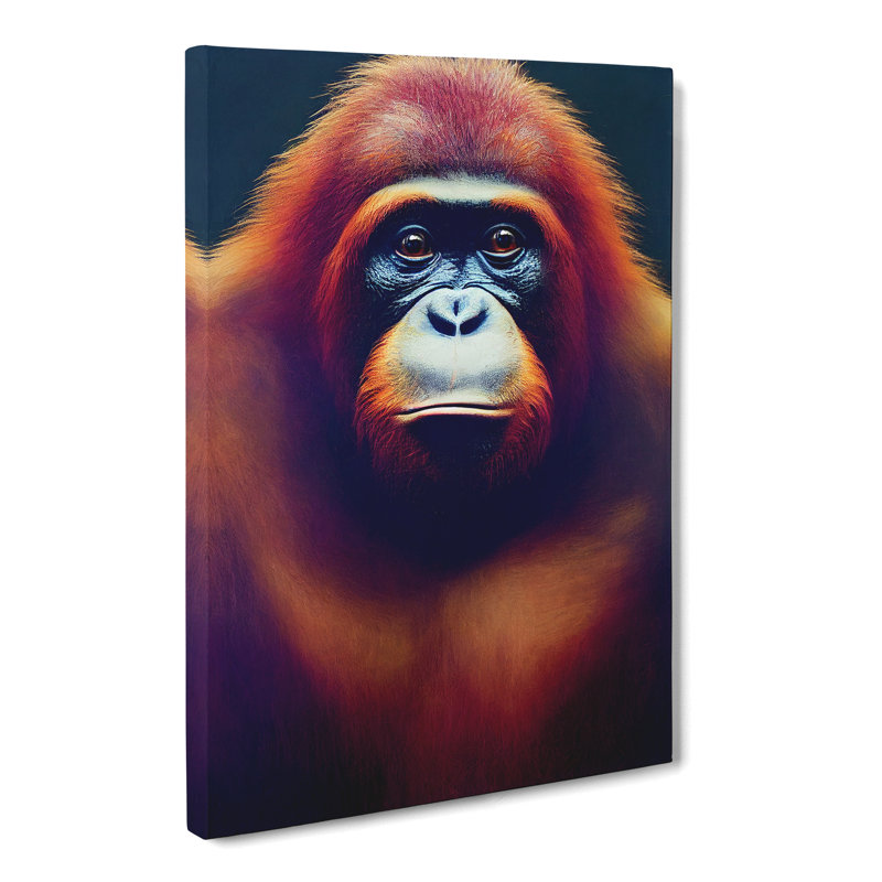 Interlachen Face Of An Orangutan - Wrapped Canvas, 50cm H x 35cm W x 3cm D