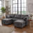 Dilen 5 - Piece Upholstered Sofa Modular Storage Couch & Ottoman-1257649968