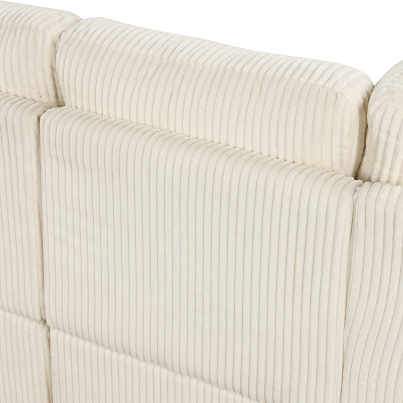 Canapé d'angle en U en forme de U avec méridienne de rangement, canapé surdimensionné à 6 places, avec ports USB, Beige