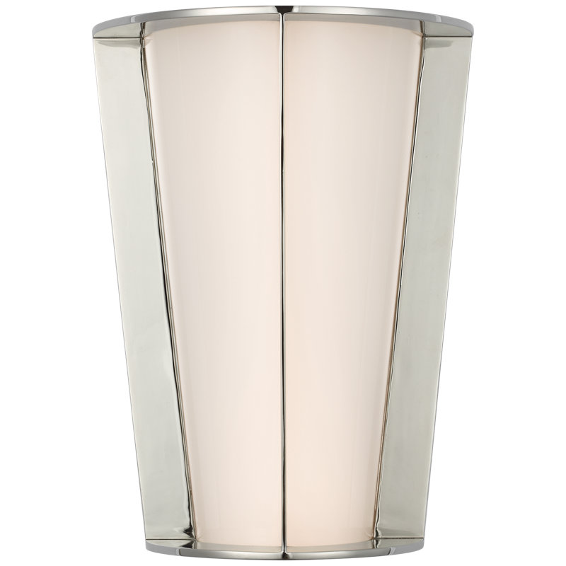 Barbara Barry Phinn 12" Tapered Sconce, Polished Nickel, Steel