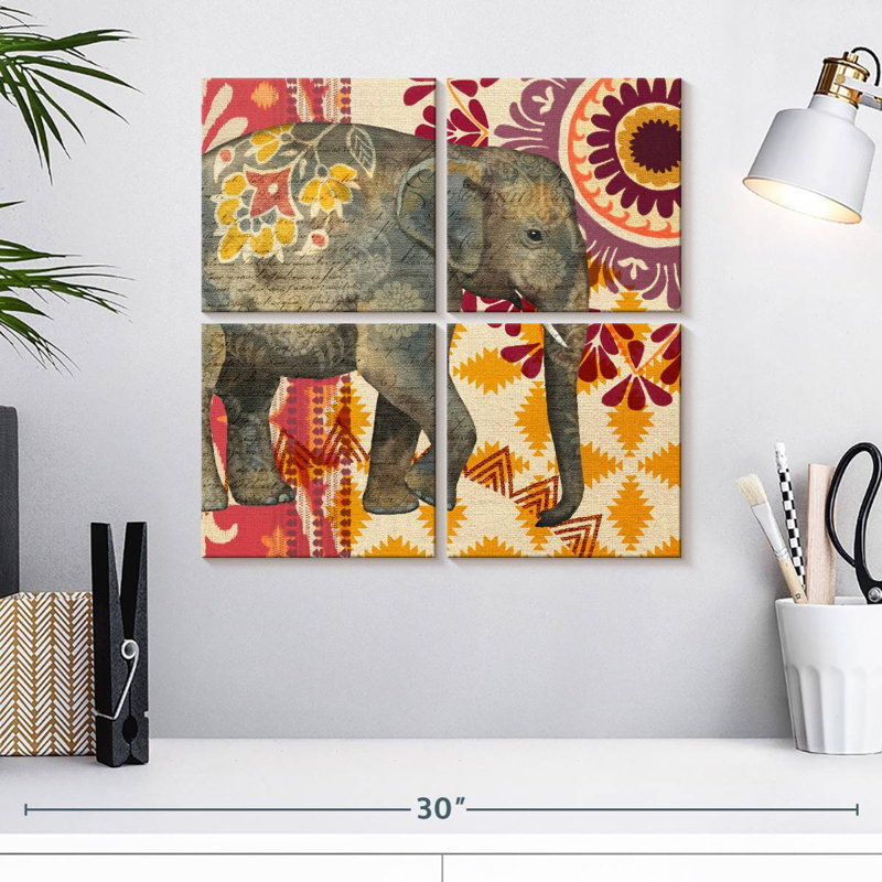 Brampt Caravan Elephant Suzani, H 18 po x l 18 po