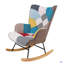 Chaise berçante en tissu Mid Century