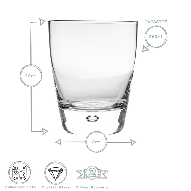 Luna Whisky Glasses, 6, 260ml