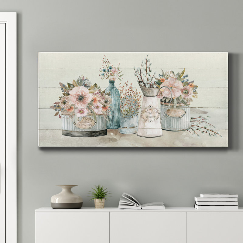 Marché aux fleurs - reproduction sur toile tendue, H 24 po x l 12 po x P 1 po