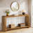 63-inch Solid Wood Console Table, 63" Farmhouse Sofa Table Entryway with 2-Tier Storage Shelf, Rustic Brown