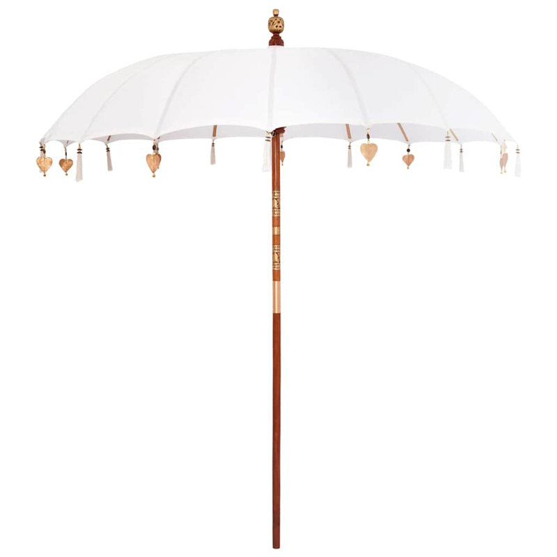 Beach Parasol, White, 260cm H x 215cm W x 215cm D