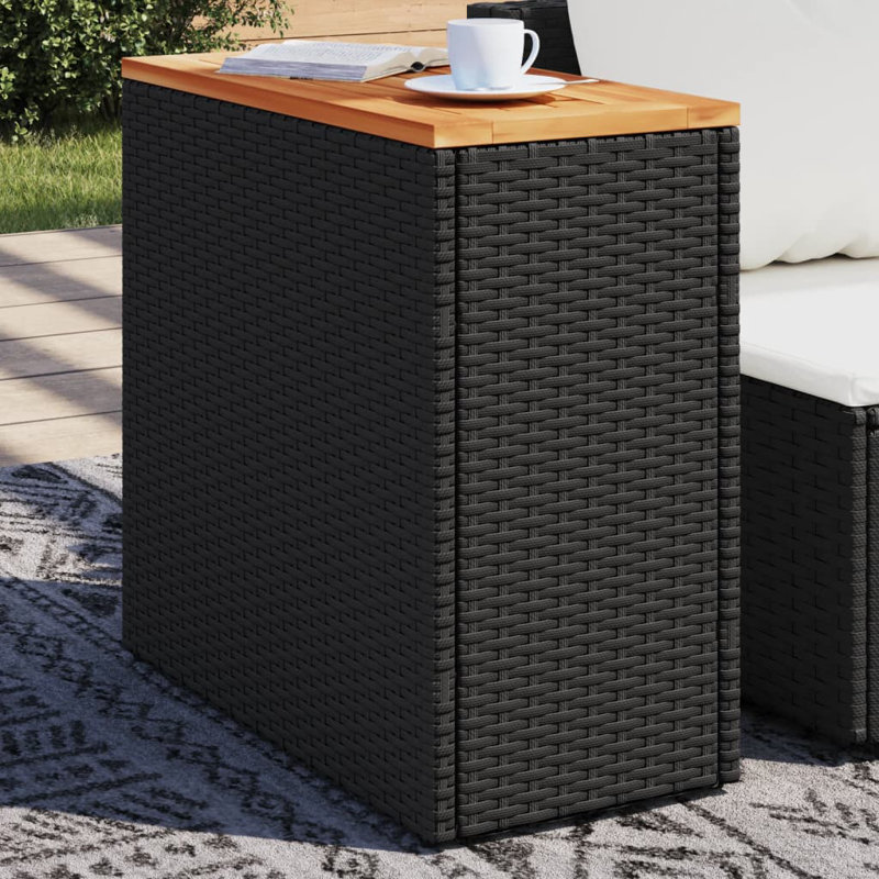  Garden Side Table Black And Brown, Black