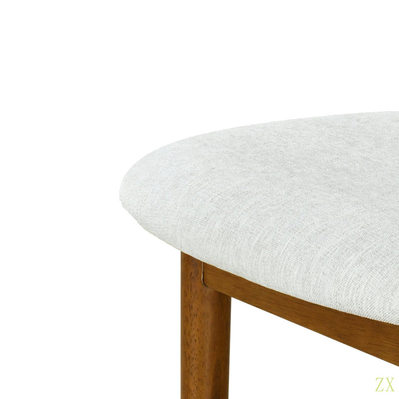 Tabouret de bar en bois rembourré Renee, ensemble de 2, Gris clair