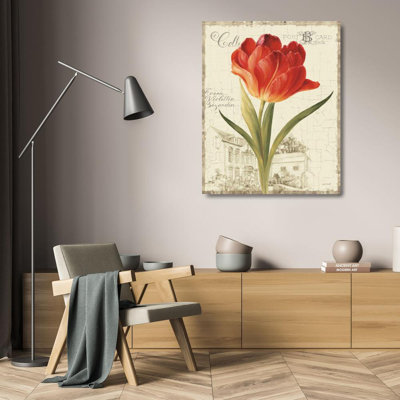 «Red Barrel Studio® Audit», art sur toile tendue par Lisa Gallery, Garden View III, Red Tulip