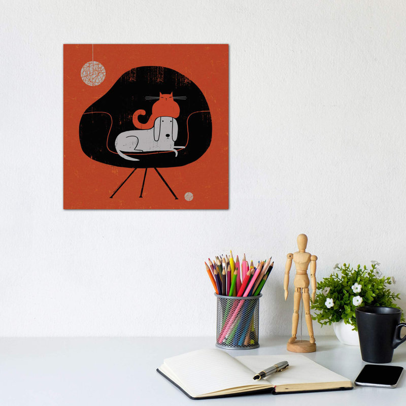 «Retro Nap» par Terry Runyan - impression, Toile tendue, Pas de tapis, H 12 po x l 12 po x P 1,5 po