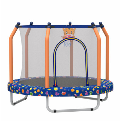 Trampoline de 55 pouces pour enfants avec trampoline intérieur et extérieur