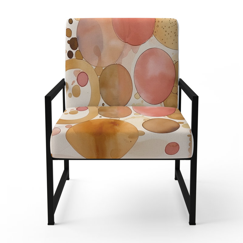 Chaise rembourrée avec accoudoirs abstraits et géométriques Afro Dreams Boho Chic, Noir, noir, noir, noir