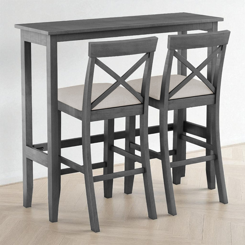  2 - Person Bar Height Dining Set, Gray, Gray, Gray
