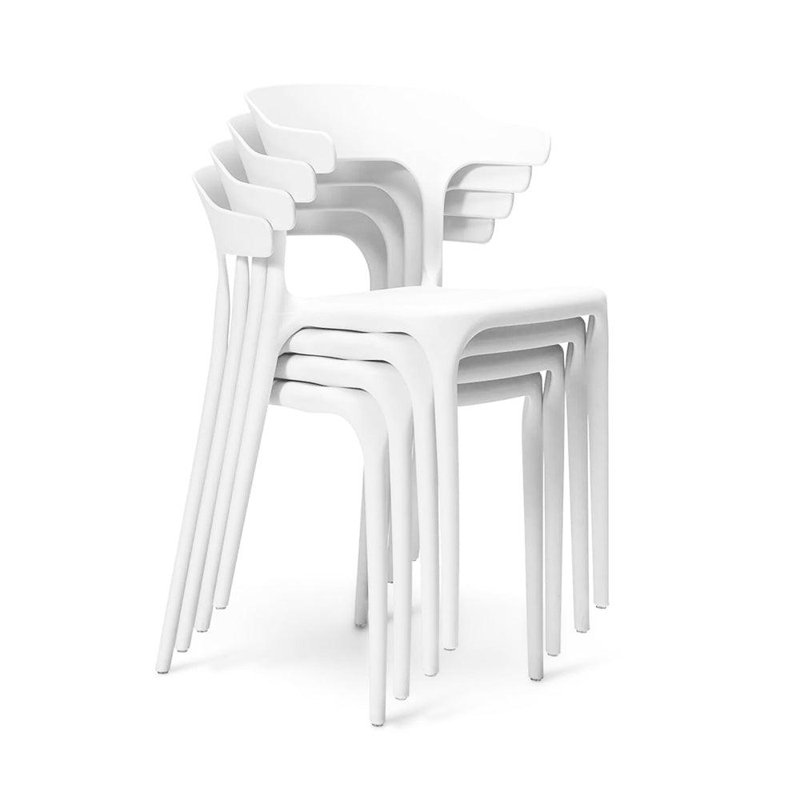 Venlo 45cm H Full Back Stacking Side Chair, White