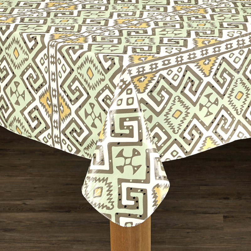 Lakila Geometric Plastic / Vinyl Tablecloth, 84" x 60"