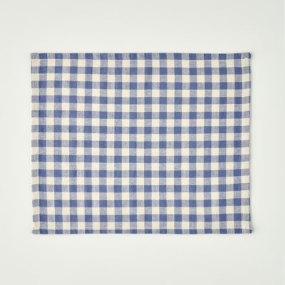 Napperon en coton Vichy Bleu Blanc