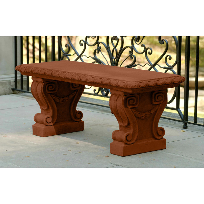 Longwood Outdoor Bench, Ferro Rustico Nuovo