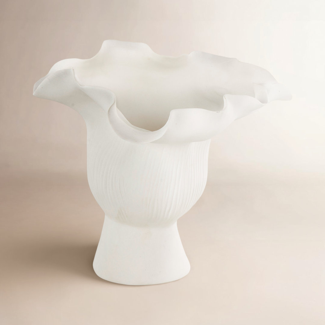 Aceves Floral Inspired Abstract Vase With Linear Grooves Joss & Main 