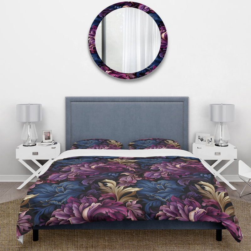 Ensemble de housse de couette Regal Purple And Blue Luxe Opulence - Paisley