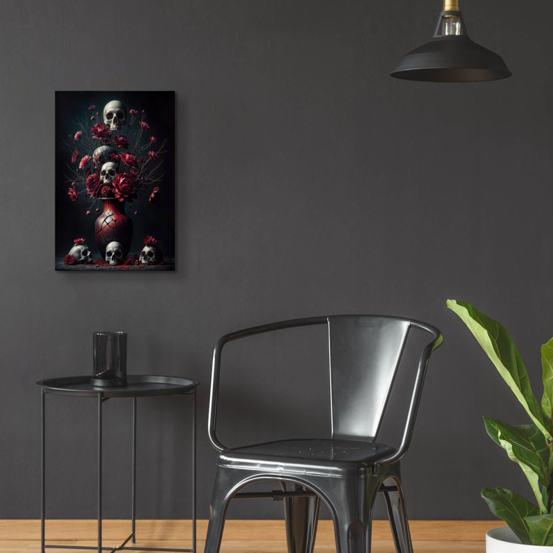 Art mural en verre épique «Fleurs mortes 3» par KIR.DART, 16 po x 24 po