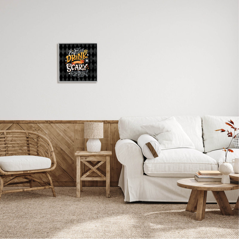 «Eat Drink Be Scary at-164», H 17 po x l 17 po x P 1,5 po, Estampe numérique Farmhouse