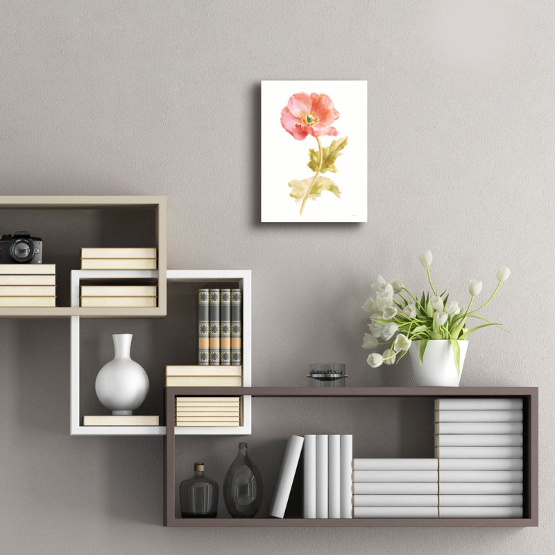 «Garden Poppy On White» par Danhui Nai, art mural en verre acrylique