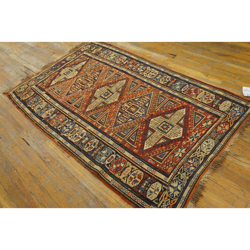 Rustic Tribal Geometric Antique Late 19th Century Caucasian Soumak Flatweave Rug