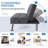 66'' Faux Leather Convertible Sofa-1758155291